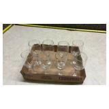 Set of 8 Clear Glass Wine Goblets