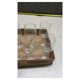 Set of 8 Clear Glass Wine Goblets