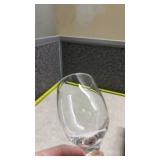Set of 8 Clear Glass Wine Goblets