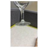 Set of 8 Clear Glass Wine Goblets