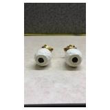 White Ceramic Pineapple Salt and Pepper Shakers with Gold Crown(SS)