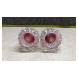 Canadian Red Glass Salt and Pepper Shakers(SS)