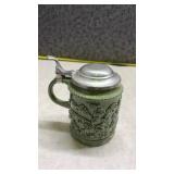 German Beer Stein with Pewter Lid