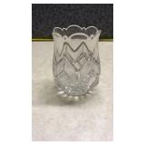 Cut Crystal Scalloped Edge Toothpick Holder