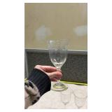 Etched Crystal Wine Glasses Set of 4