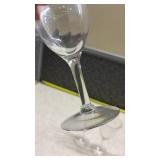 Etched Crystal Wine Glasses Set of 4
