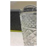 Cut Crystal Flower Vase with Diamond Pattern