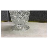 Cut Crystal Flower Vase with Diamond Pattern