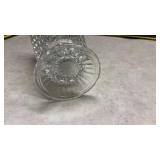 Cut Crystal Flower Vase with Diamond Pattern