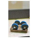 Heavy Duty Blue Rubber Swivel Casters - Set of 4
