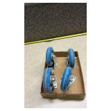 Heavy Duty Blue Rubber Swivel Casters - Set of 4