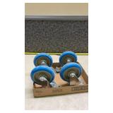 Heavy Duty Blue Rubber Swivel Casters - Set of 4