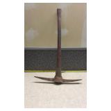 Forged Iron Pickaxe with Wooden Handle