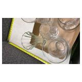 Clear Glass Vase Collection with Mixed Patterns