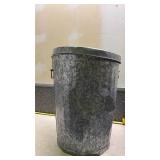 Galvanized Metal Trash Can with Side Handles