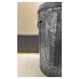 Galvanized Metal Trash Can with Side Handles
