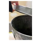 Galvanized Metal Trash Can with Side Handles