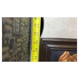 Copper Floral Wall Art in Dark Wood Frame