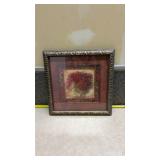 Decorative Framed Red Floral Art Print