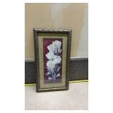 White Tulips Art Print in Ornate Frame