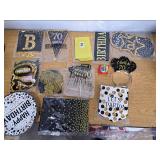 70th Birthday Party Kit Black & Gold Party Pack for 12