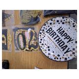 70th Birthday Party Kit Black & Gold Party Pack for 12