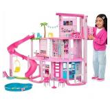 Barbie Dreamhouse, Pool Party Doll House with 75+ Pieces and 3-Story Slide, House Playset, Pet Elevator and Puppy Play Areas - Retail: $125