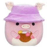Squishmallows 16" Peter Pink Pig with Tropical Drink in Bucket Hat