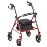 Rollators4-Wheel Steel Product Description: Rollator,Steel,4 Wheel,Red,1/ea - Retail: $53