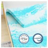 Mattress Topper King, 2 inch Soft Memory Foam Cooling Gel Mattress Topper for Relieve Back Pain - Retail: $55