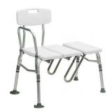 Drive Medical Splash Defense Senior Shower Transfer Bench with Curtain Guard - Retail: $149