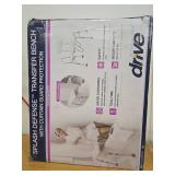 Drive Medical Splash Defense Senior Shower Transfer Bench with Curtain Guard - Retail: $149