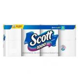 Scott 1000 Sheets Per Roll Toilet Paper  Bath Tissue  8 count, 4 Packs