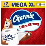 Charmin Ultra Strong Clean Touch Toilet Paper, 12 Family Mega XL Rolls