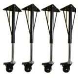 Heavy Duty Adjustable Long Tapered Legs With Casters Set of 4 - Retail: $50
