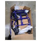 Medline Ultra Lightweight Transport Wheelchair for Adults, Foldable, 19-Inch Seat Width, Blue Frame, Black Upholstery - Retail: $131