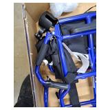 Medline Ultra Lightweight Transport Wheelchair for Adults, Foldable, 19-Inch Seat Width, Blue Frame, Black Upholstery - Retail: $131