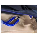 Medline Ultra Lightweight Transport Wheelchair for Adults, Foldable, 19-Inch Seat Width, Blue Frame, Black Upholstery - Retail: $131