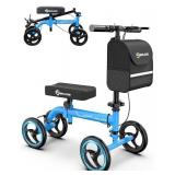 Whlicks Premium Knee Scooter for Adults for Foot Surgery, Foldable & Steerable Knee Walker with Dual Brakes, Medical Knee Scooter for Broken Foot Injured, Lightweight Leg Scooter for Broken Ankle - Re