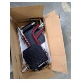 Medline Lightweight Foldable Transport Wheelchair with Handbrakes and 12-Inch Wheels  Red Frame  Black Upholstery - Retail: $129