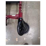 Medline Lightweight Foldable Transport Wheelchair with Handbrakes and 12-Inch Wheels  Red Frame  Black Upholstery - Retail: $129