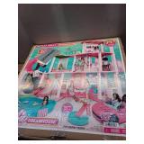 Barbie Dreamhouse Pool Party Doll House with 75+ pc, 3 Story Slide: Adult Assembly, Fits 12 Inch Dolls - Retail: $125