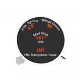 VEVOR Replacement Trampoline Mat, Jumping Mat Fits 15ft Frame, Universal Jumping Mat for 15ft Round Trampoline, Reinforce UV-Resistant Mat with Spring Tool & Durable V-Rings, Fit 6.5" Spring Length - 