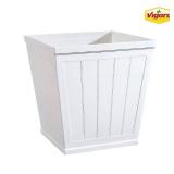 Pack of 8 - Eden Medium White Resin Lightweight Self-Watering Square Planter (14.1 in. L x 14.1 in. W x 14 in. H) - Retail: $160