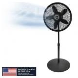 Cyclone 18 in. 3 Speed Oscillating Pedestal Fan for Home in Black with Adjustable Height, Tilt Back Head, Easy Assembly (Missing Mounting Screws)