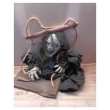 Haunted Hill Farm Animatronic Scary Talking Demon Woman on Swing with Touch Activated Lights and Sound, Battery-Operated Indoor or Covered Outdoor Halloween Decoration - Retail: $43