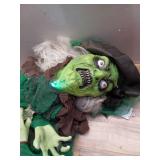 Haunted Hill Farm 6 ft Animatronic Talking Forest Witch with Movement and Lights for Scary Halloween Decoration, HHWITCH-44FLSA - Retail: $82