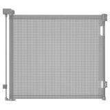 Retractable Baby Gate for Stairs & Doorways, 55\" Wide x 33.6\" Tall Easy Installation Mesh Dog Gate for Indoor & Outdoor Use,Pet and Dog Safety Gate for Hallways(Grey) - Retail: $37