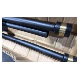 1Inch Diameter Single Curtain Rods with Decorative Finials 72-144inch, Matte Black - Retail: $0
