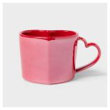 6pack of 8 oz Stoneware Heart Handle Mug Red - Spritz - Retail: $5